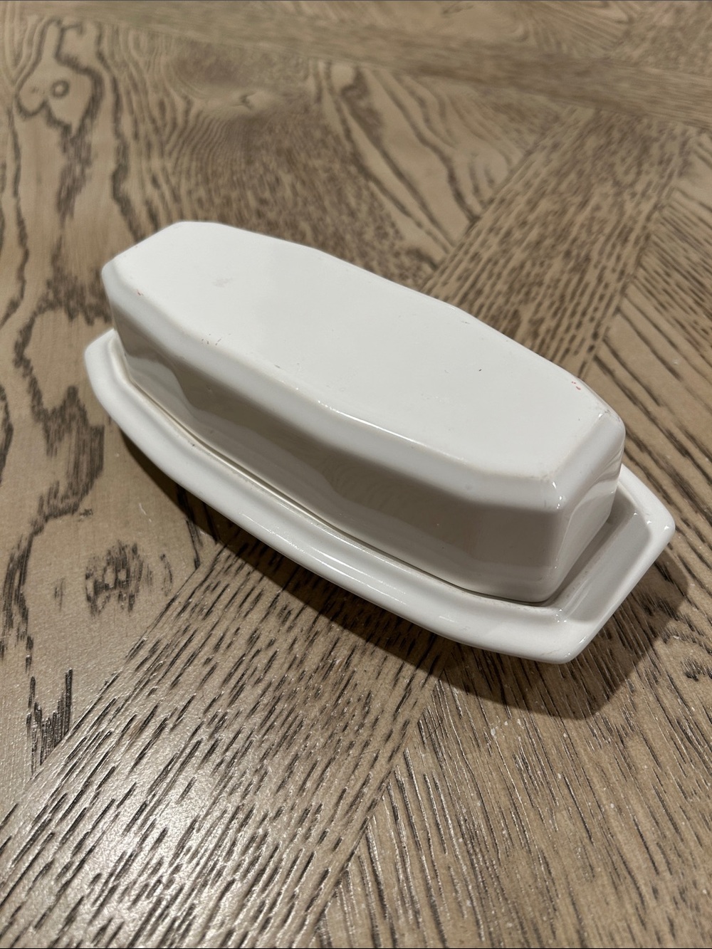 Vintage Pfaltzgraff White stoneware Heritage pattern Butter Dish with Lid